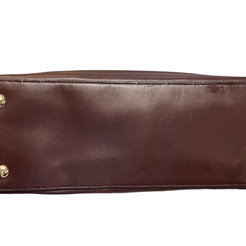 👜♥️ COACH Sierra Leather Satchel Handbag Black/Burgundy/Gold Tone Like New ❤️👜 - Picture 15 of 16